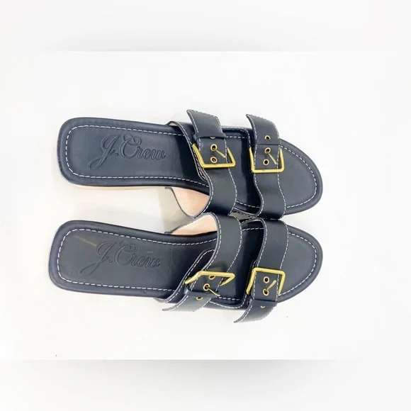 J Crew Leather Double Buckle Strap Sandal Sz 10 - Picture 4 of 6